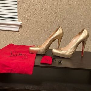 Christian Louboutin Gold Stiletto Heels